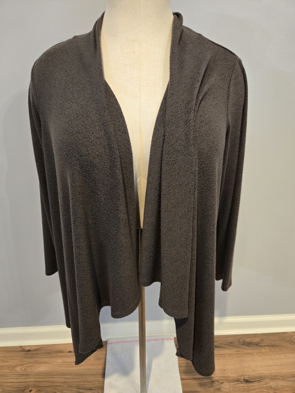 Workshop Republic Clothing Open-Front Knit Cardigan - Dark Green
